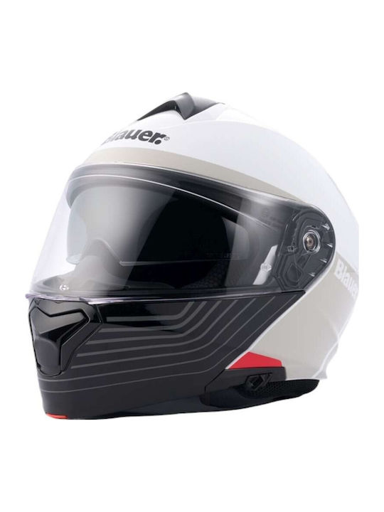 Blauer H.T. Noah H02 Weiß-Glänzend Grau Motorra...