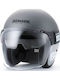 Blauer H.T. Pod H77 Matt Titanium-Grau Motorradhelm Jet ECE 22.06 Gewicht (+/-50 gr) mit Sunvisor