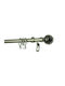 Extendable Metallic Curtain Pole Barcelona Single Diameter 16mm Length 160-300cm Silver 160/300cm