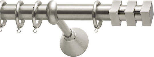 Curtain Pole Viometale Set Anais Φ25 Nickel Matt 160cm Double Set By Rail 160 Cm