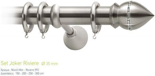 Curtain Pole Viometale Set Joker Φ35 Nickel Matt-Strass 160cm Double Set by Rail 160 cm