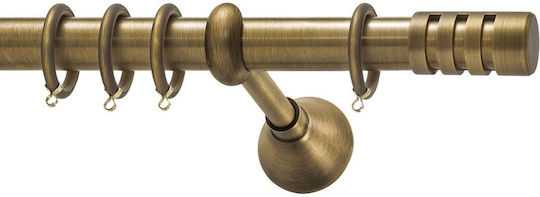 Curtain Pole Viometale Set See Through Ø25 Bronze 300cm Single Set 300 cm