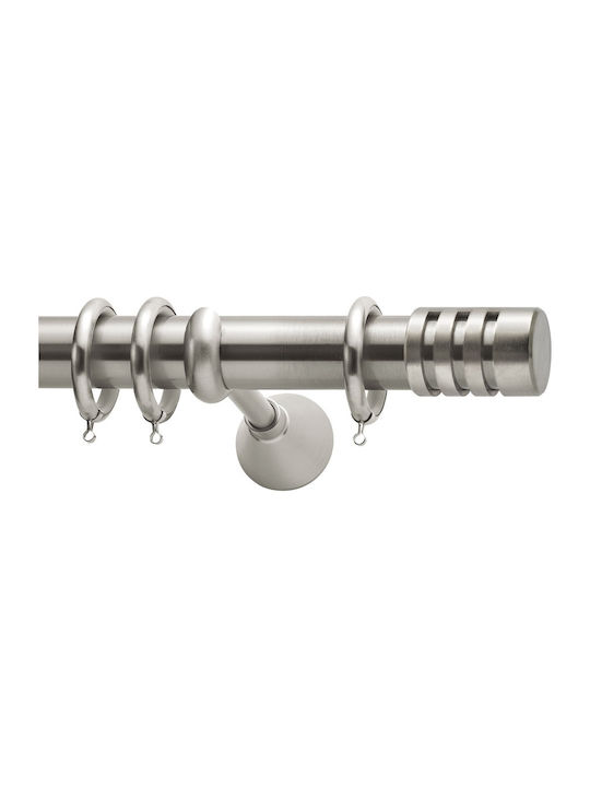 Curtain Pole Metallic Φ35 Viometale See Through Nickel Matt 160cm Double by Rail