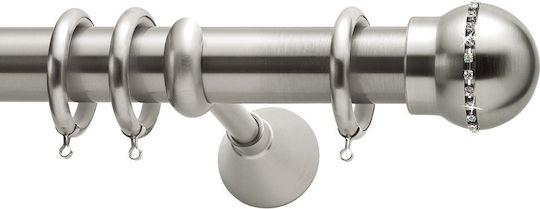 Curtain Pole Metallic Φ35 Viometale Lucifer Ririere Nickel Matt 160cm Double by Rail