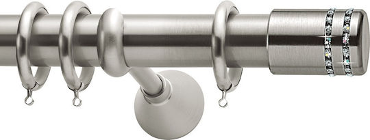 Metallic Curtain Pole Φ35 Viometale Vega Matte Nickel 200cm Double by Rail