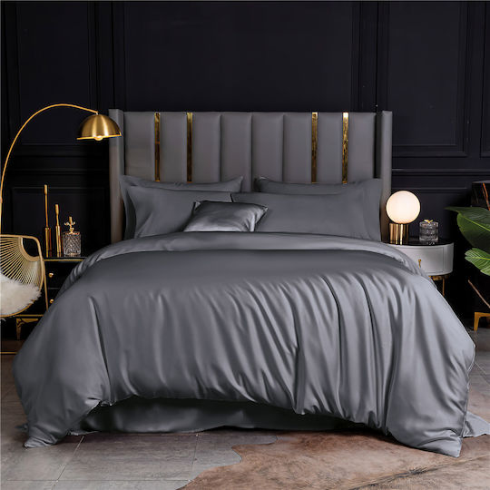Rythmos Сет Чаршафи Екстра Двойни 250x270см. Bamboo Тъмно сиво 4бр