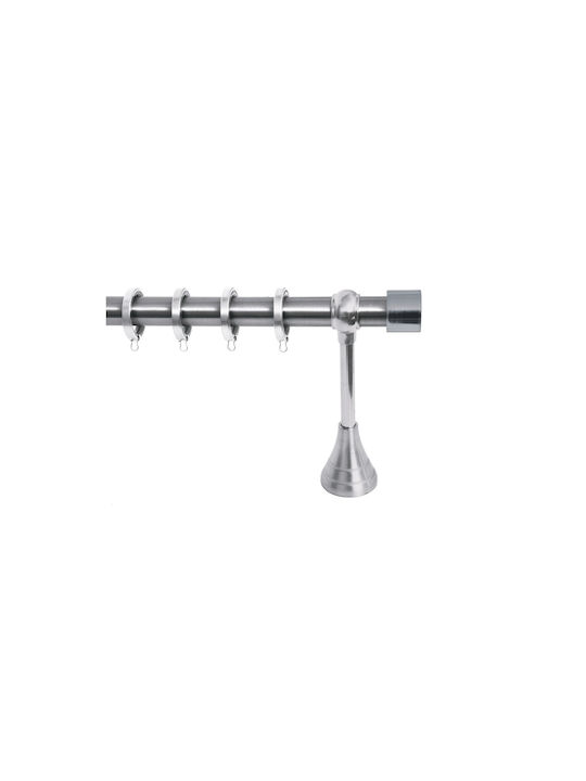 Κουρτινόξυλο Σταθερό Φ25 Inox Τάπα 300cm