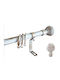 Extendable Curtain Pole 1.20m-2.10m Ball White Patina Gold