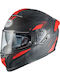 Premier Evoluzione PR 92 BM Black Dark Grey Red Matt Motorcycle Helmet Full Face ECE 22.06 1450g with Pinlock and Sun Visor