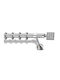 Enis Metal Curtain Pole 25mm Nickel Matte 160cm Double Tube 20mm