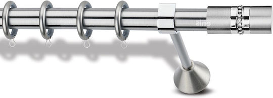 Metallic Curtain Pole Enis Poros Nickel Matte Chrome 160cm
