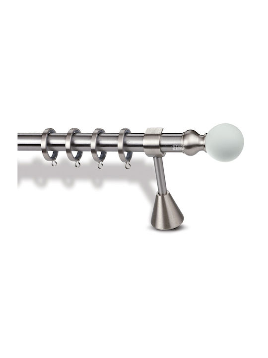 Metallic Curtain Pole F35 Enis White Murano Nickel Matt 160cm