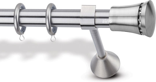 Metallic Curtain Pole Enis Parga Chain Nickel Matte 160cm Double Rail