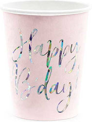 PartyDeco Happy Glass for Party 6 Pieces