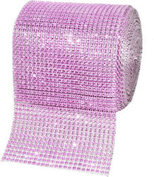 Bandă Cu Strasuri Roz 12cm/9m