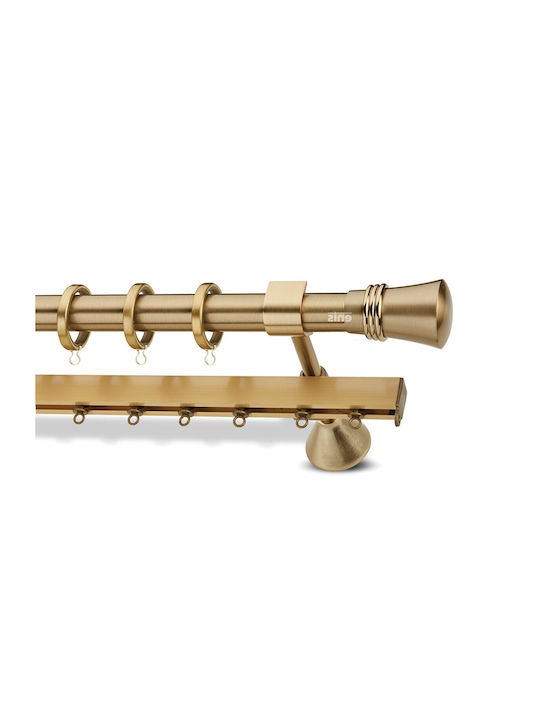 Metallic Curtain Pole Enis Limnos Matte Finish 160cm Double Rail