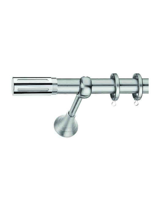 Enis by Domus Domus Nickel Matte Chrome Curtain Pole Diameter 25mm Length 1.60m Arkas Small Tube