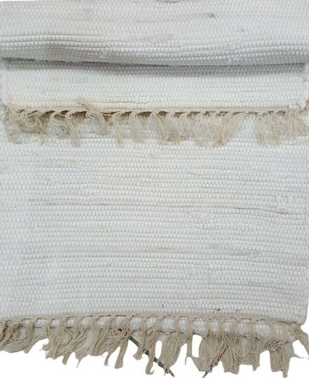 Patchwork Baumwollteppich 50x80 Natur Home Weiß