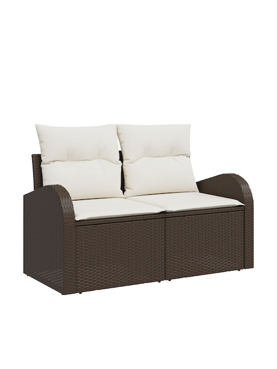 Zweisitziges Sofa Außenbereich Rattan mit Kissen 55x55x37cm