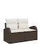 Zweisitziges Sofa Außenbereich Rattan mit Kissen 55x55x37cm