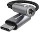 Techsuit Редовна USB 2.0 Кабел USB-C мъжки - 3,5 мм женски Сив 0.1м