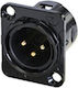 Rean Rc3mdl-b Chassis Plug Dtype 3-pin XLR Male Black