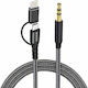 Techsuit USB-A to Lightning Cable Μαύρο 1m