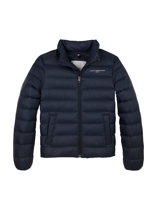 Essential Light Down Kids Casual Short Jacket Dark Night Navy