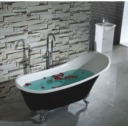 Acryl Badewanne Freistehend Retro Icsh Lb 1784 Schwarz 163x70cm