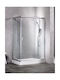 Sanitec As9080 Cabinet Asimetric De Duș Transparent 90x80x180cm