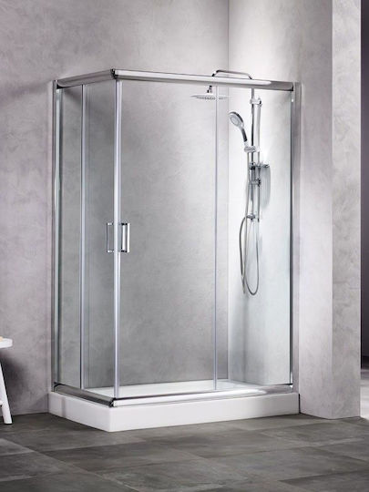 Sanitec As70120 Asymmetrische Duschkabine Klarglas 70x120x180cm