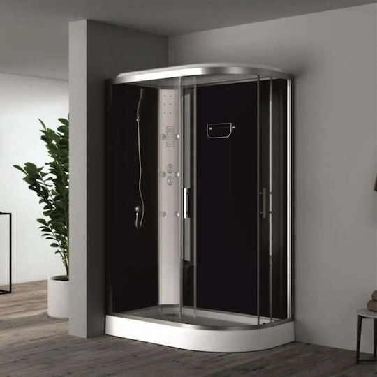 Interceramic Icsh 8115l Hydromassage Cabin Chrome Oval 120x80x215cm