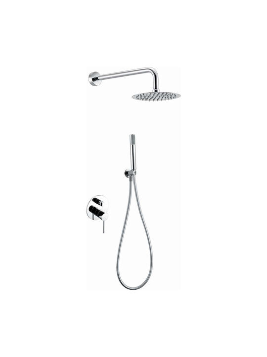 Excel Minimal Built-In Mixer Set 2 Exits Hand Shower & Wall Shower Head