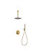 Excel Viento Built-In Set 2 Exits Mixer Telephone & Shower Head Ceiling Gold