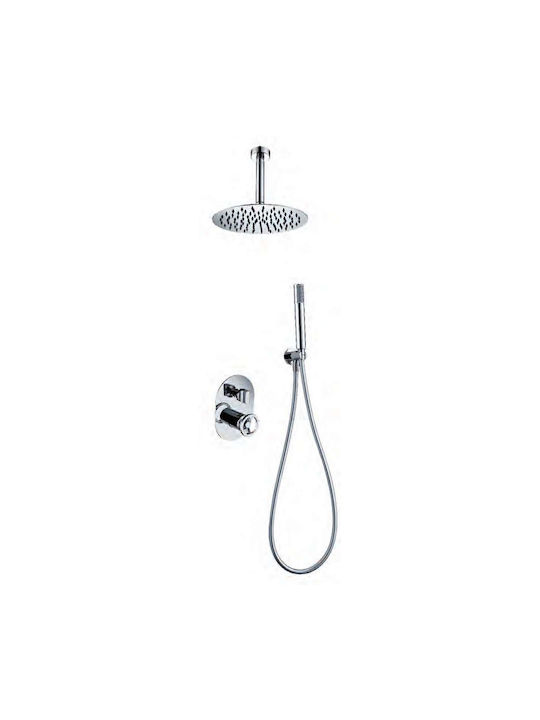 Excel Fuego Built-In Mixer Set 2 Exits Hand Shower & Ceiling Shower Head