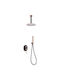 Excel Mona Built-In Mixer Set 2 Exits Rose Gold Shower Telephone & Ceiling Shower Head
