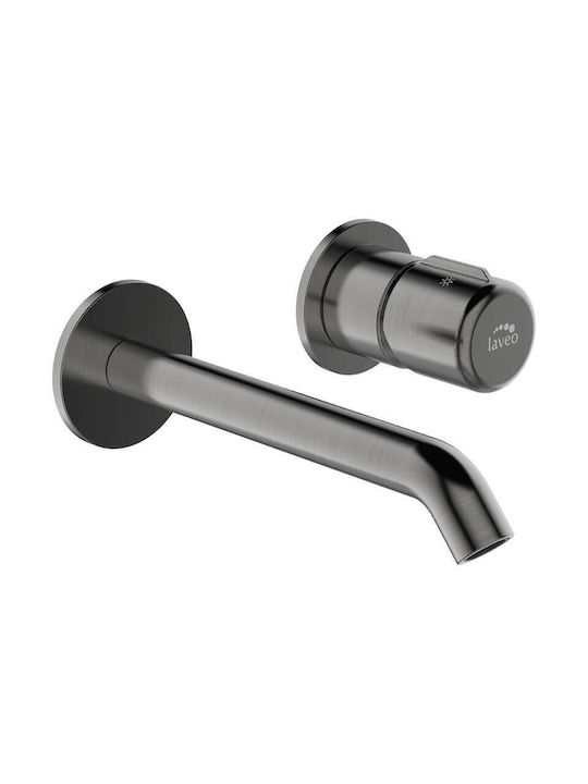 Wall-Mounted Built-in Faucet for Bathroom Sink Graphite Laveo Pretto Bao 922p