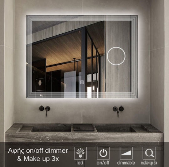 Mysmartmirror Touch On Off Dimmer 60x90 Illuminated Make Up 3x Bathroom Mirror