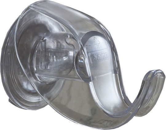 Cârlig Suport Prosop Baie Set 2 Bucăți 7.1x9.1x7.3cm Plastic Montat pe Perete cu Șuruburi Transparent Bama Italia