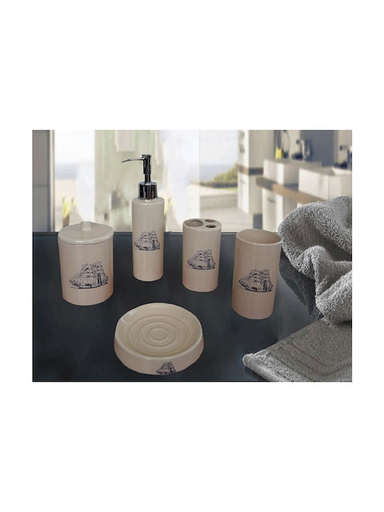 Clipper Sorema Badezimmerzubehör-Set 5 Stück Keramik