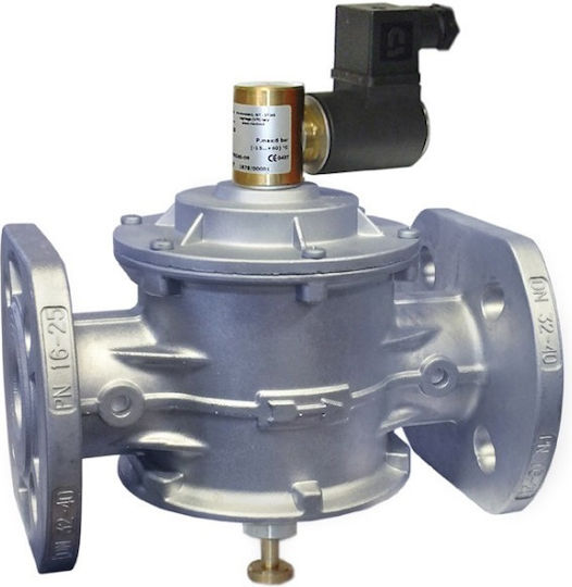 Supapă Solenoidală Gaz 6 Bar N.o 230v Cu Flanșă Dn 65 2.1/2 Cu Reîntoarcere Manuală Aluminiu