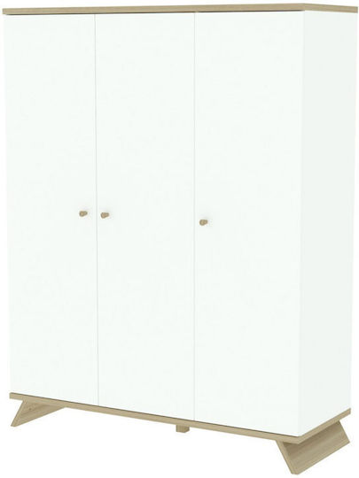 Drei Türen Schrank Weiß 176x136.5x176cm