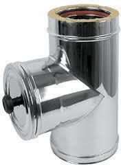 Artkamin T-Piece Conector de Coș de Fum Inox 120mm Artkamin T-Piece Conector de Coș de Fum Inox 120mm