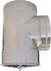 Spiroduct Stainless Steel Chimney Pipe Tee 90° Cleaning Cap Smooth Surface Self-Joining 0.4mm Ø120mm