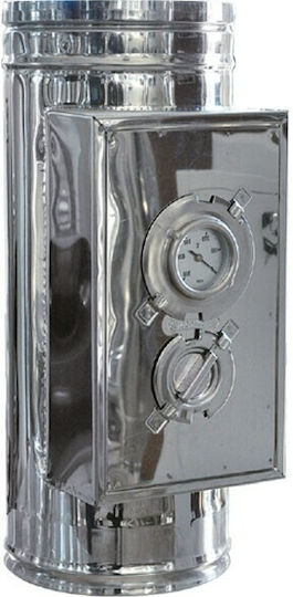 Technometal Schornsteinpfeife Thermometer Für Einzelwand Kaminrohr Durchmesser 150 Stahlstärke 0,40 Mm