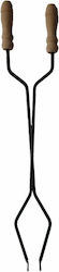 Fireplace Tongs Wooden Handle 140 Metal Vailas