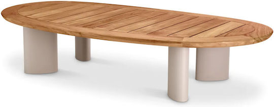 Free Form Table Wood Teak Aluminum Dimension 170x85x34cm Eichholtz