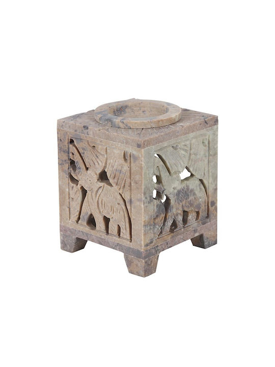 Home Fragrance Oil Burner Soapstone Elephant Design 10cm