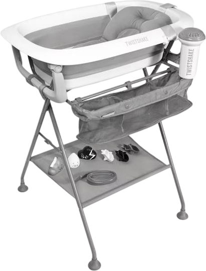 Twistshake Babybadewanne mit Ständer Luxury Bath & Changing Kit Grau