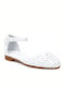 Lederne Damen Ballerinas in Weiß Farbe